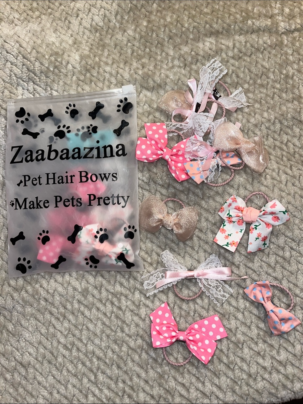 Pink Pet Hair Bows - Cute Bow Set for Small Pets